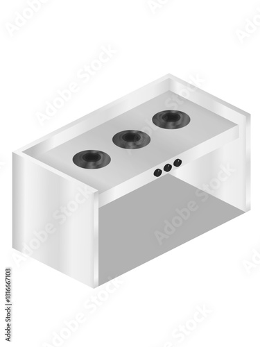 Isometric of metallic electric stove
