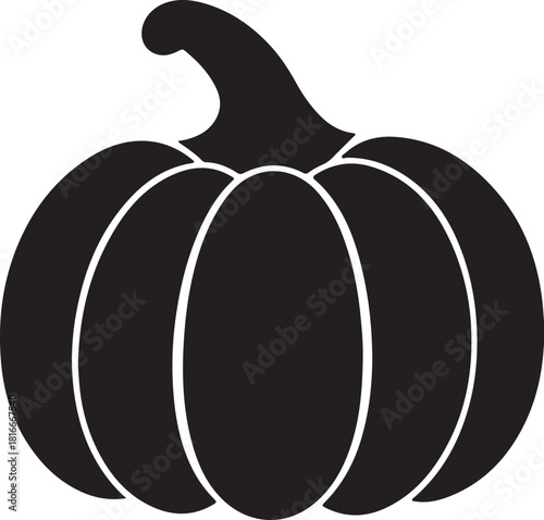 Autumn harvest illustration of a fresh pumpkin and eggplant vector drawing on a white background