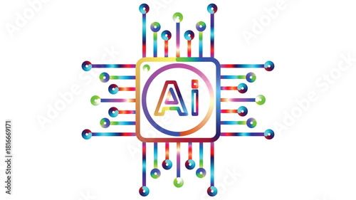 Streamlined AI chip illustration showcasing future tech and innovation for cutting-edge solutions in a modern, minimalist design, perfect for marketing and branding.