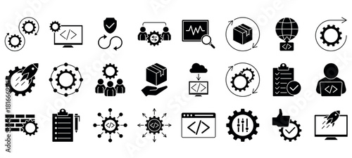 Devops Vector Icon Set. Minimal, Editable, and Perfect for Web and App UI.