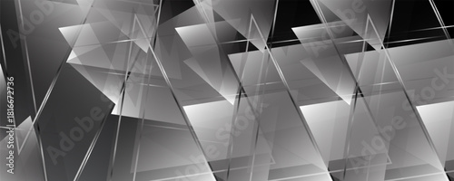 Black geometric background. Modern template trendy gradient shapes composition. modern trendy design, poster, cover, design