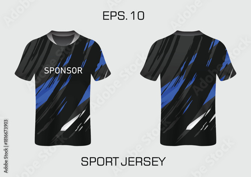 Stylish Sport Jersey Design with Bold Sponsor Branding and Modern Color Palette