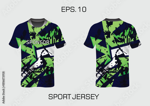 Stylish Sport Jersey Design with Bold Color Patterns and Sponsor Branding Space
