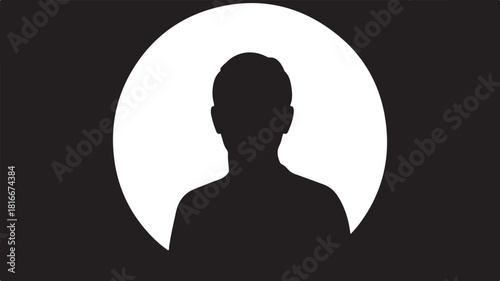 Generic human silhouette avatar profile picture symbol. Vector