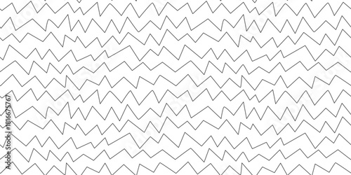 Doodle black and white jagged line background. Zig zag geometric seamless pattern. Monochrome sharp edge line texture. Angular stripe decorative backdrop for textile print wallpaper cover design