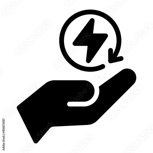 save energy glyph icon