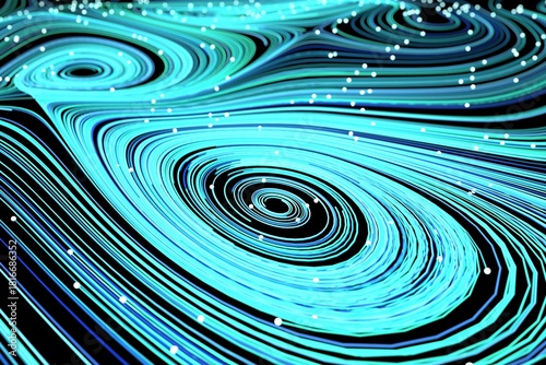 Swirling Light Lines with Glowing Particles