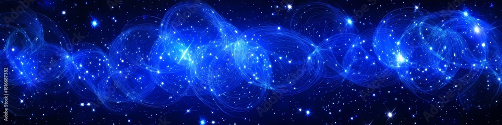 Fototapeta premium Vibrant Blue Network of Interconnected Nodes with Radiant Light for a Futuristic Design Vision