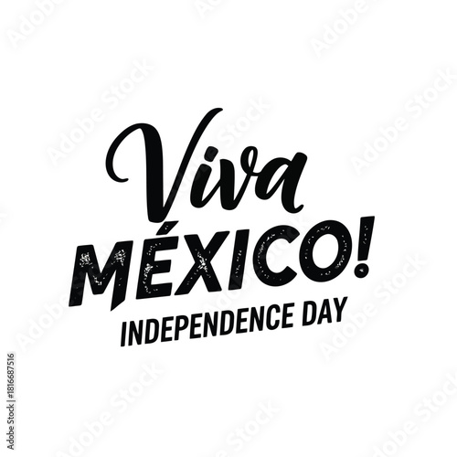 Viva Mexico! Independence Day Festive Calligraphy Design for Mexican Celebrations