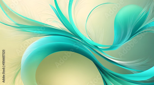 Swirling Abstract Shapes With Gradient Tones of and Teal