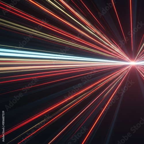 Dynamic abstract background illustrating rapid forward velocity and unstoppable directional force through flowing light trails and energetic lines ,movement ,streak ,power