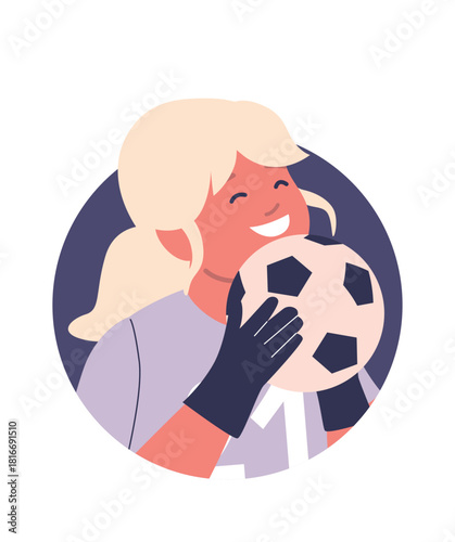 Girl child football player avatar