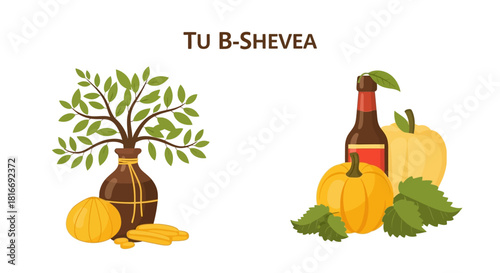 Tu B'Sheva An Artistic Celebration of Autumn's Bounty with Nature's Elements