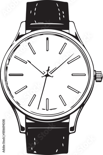 Minimalist Classic Wristwatch Vector Icon