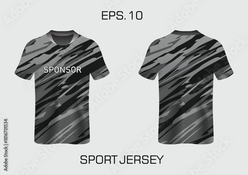 Modern Graphic Design Sport Jersey Template Featuring Bold Sponsor Branding Display