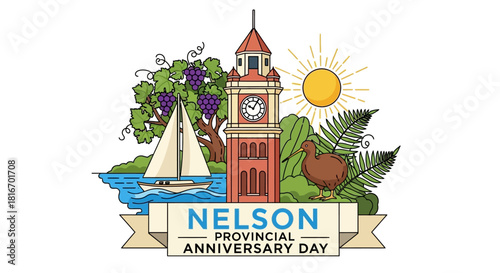 Nelson Provincial Anniversary Day Celebration with Iconic Landmarks and Natural Beauty