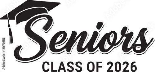 Graduation Year: Illustrative design celebrating the class of 2026, featuring a graduation cap and bold typography.