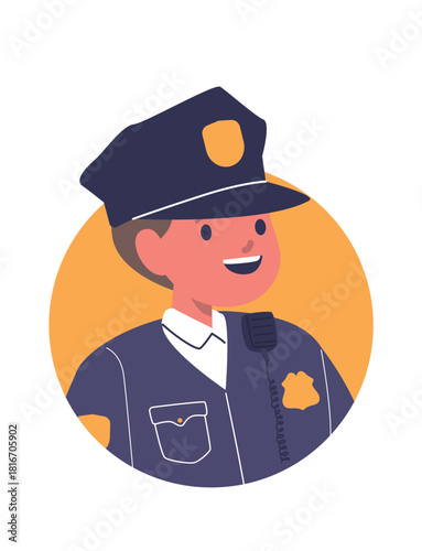 Boy child patrol police officer
