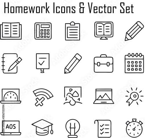Home Work Icons & Vector Set