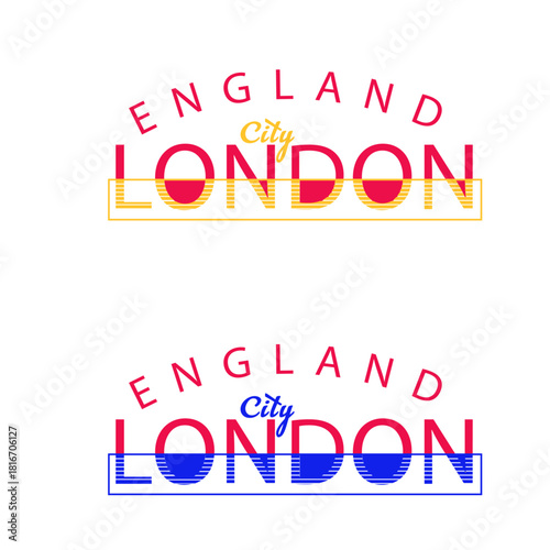 style london england t shirt logo concept design vector illustration 