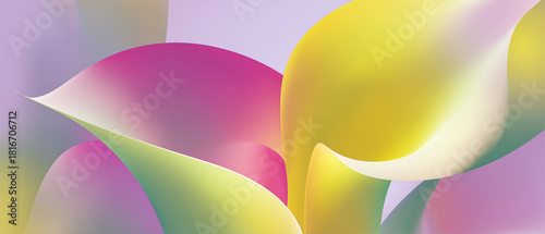 Pastel tropical floral abstract with flowing petal forms. Graphic resource background and wallpaper.