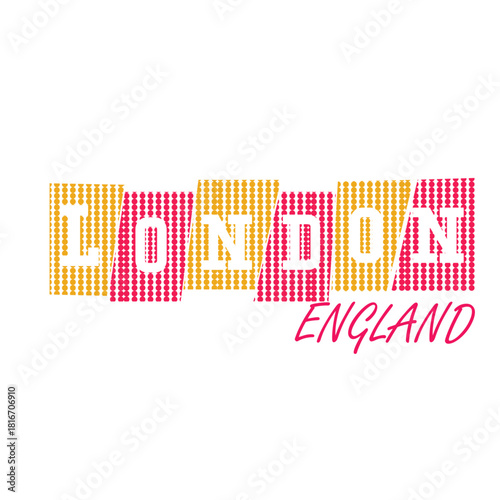 red and yellow text london and england vector illustration t shirt design 
