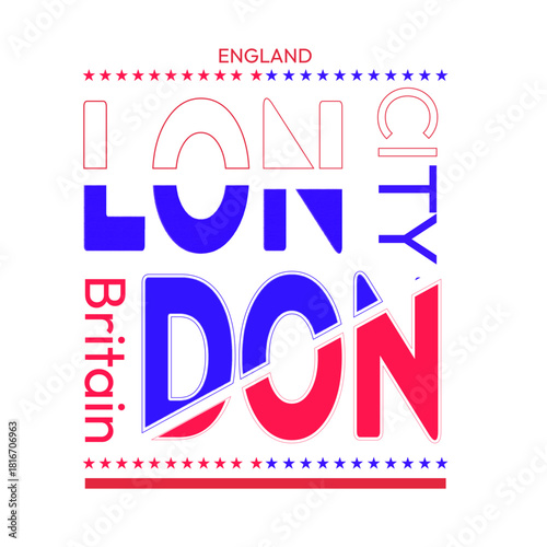 tpygraphic london Britain  text vector illustration t shirt logo concept design 