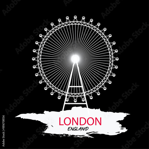 London eyes vector illustration t shirt logo concept design 