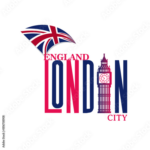 Typographic  London england vector illustration t shirt logo concept  logo design 