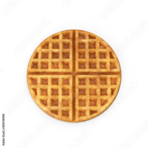 a round waffle isolated on a transparent background, PNG