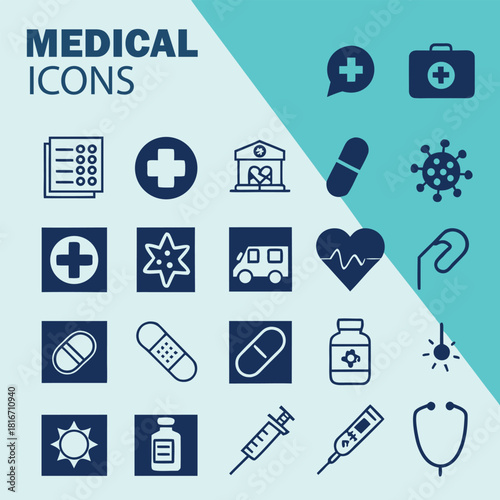 Healthcare, Medical, and Medicine Icon Set Collection