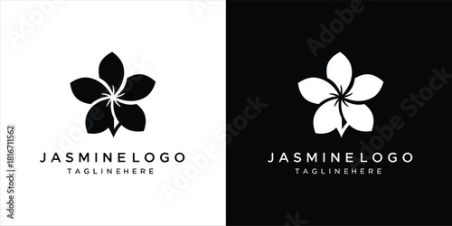 Jasmine Flower Logo Design Elegant Floral Icon for Branding and Business