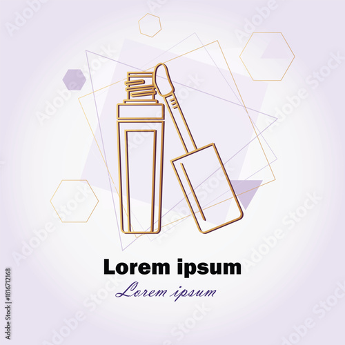 Minimal Line Art Lip Gloss Illustration for Beauty Branding and Makeup Design
