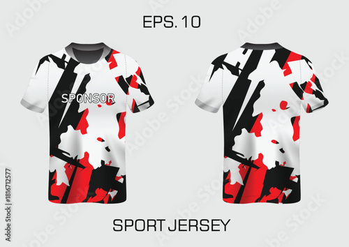 Abstract Design Sport Jersey Template with Bold Colors and Modern Art Elements