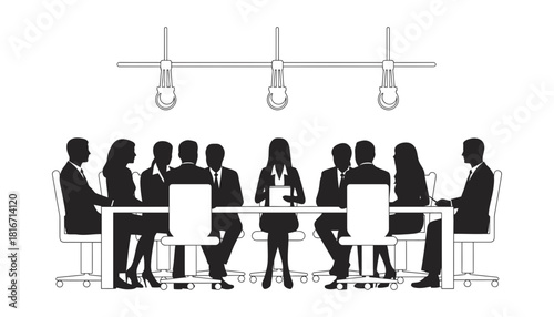 Business meeting silhouette vector illustration stock image