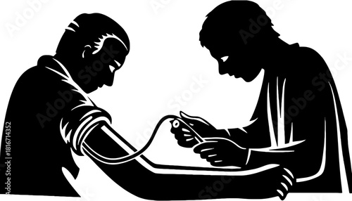 Understanding blood pressure measurement procedure illustration