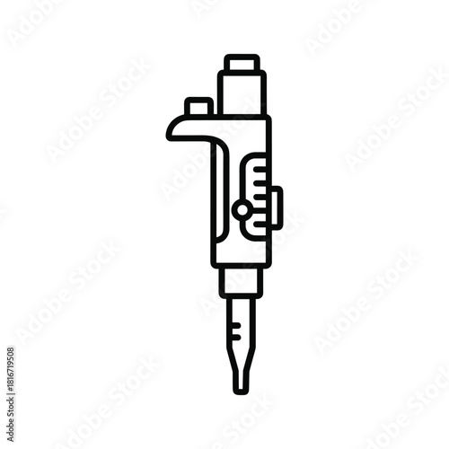 Line icon representing a single test tube sample splitting into multiple smaller test tubes for analysis or distribution, isolated on