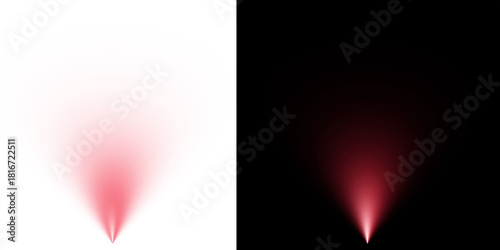 Bilde på lerret Soft Red Spotlight Beam, Glowing Pink Ray Cone Overlay, Vertical Light Projectio