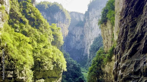 View of the temple in Wulong National Park, Chongqing,
