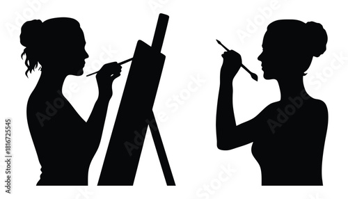 Silhouette art painting women artists creative expression art