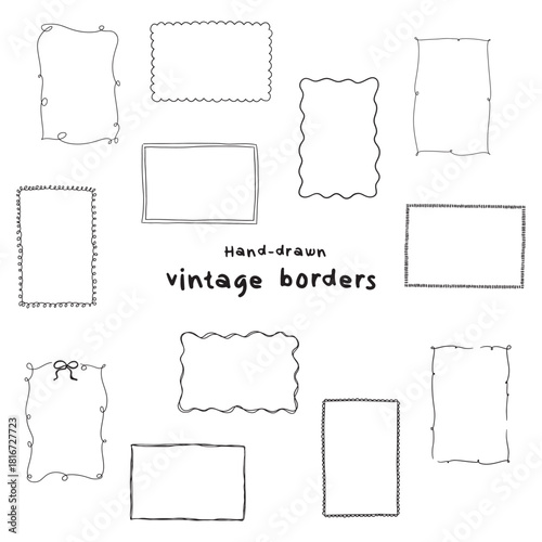 Hand-Drawn Vintage Borders | Decorative Frames & Retro Outline Clipart