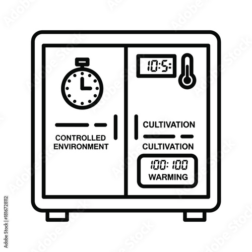 Black and white graphic of a horizontal scale with tick marks, labeled thresholds, and a vertical indicator bar, isolated on