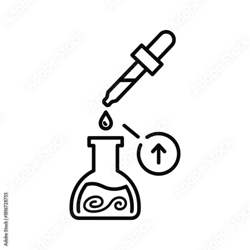 Simple line art illustration of a measurement scale indicating a range labeled as normal limits, isolated on