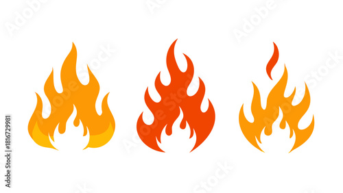 Fire flame icons set,Flame fire silhouette illustration set clipart,fire flames silhouette icon set vector illustration .vector icon