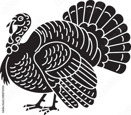 Turkey Animal Black and white silhouette with Turkey bird PNG