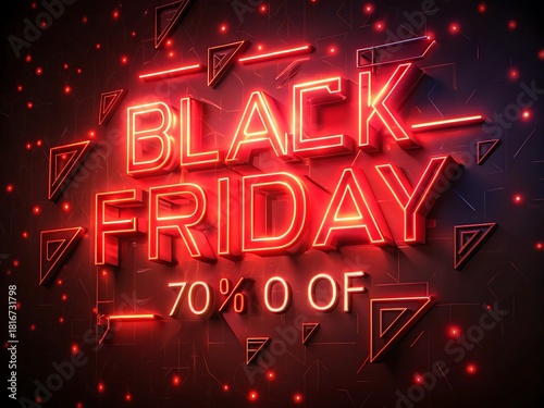 Black friday 70% off neon sign