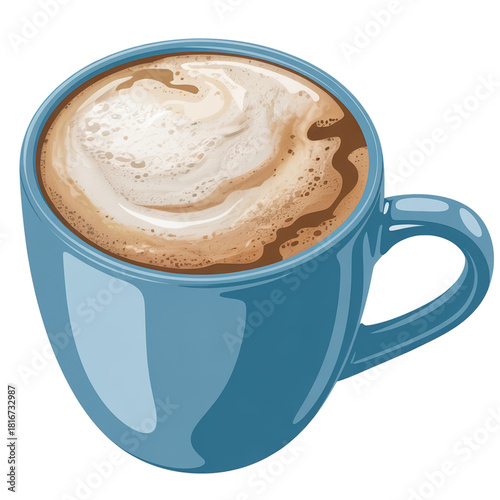 Creamy Cappuccino in Light Blue Ceramic Mug