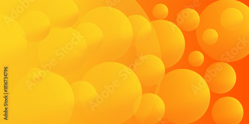 Abstract orange background with circles. Vector illustration