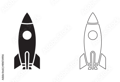 Rocketship icon. Startup symbol