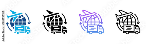 Logistics Icon Multiple Style Vector Illustration
